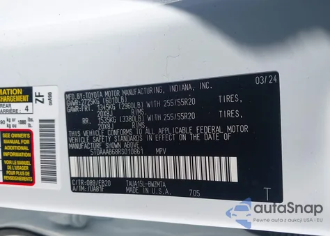 2024 Lexus Tx 350 Premium z USA, uszkodzony, nr VIN 5TDAAAB68RS010861